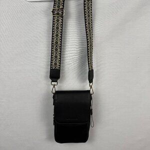 Bostanten Black Vegan Leather Small Crossbody Cell Phone Wallet Purse Night Out